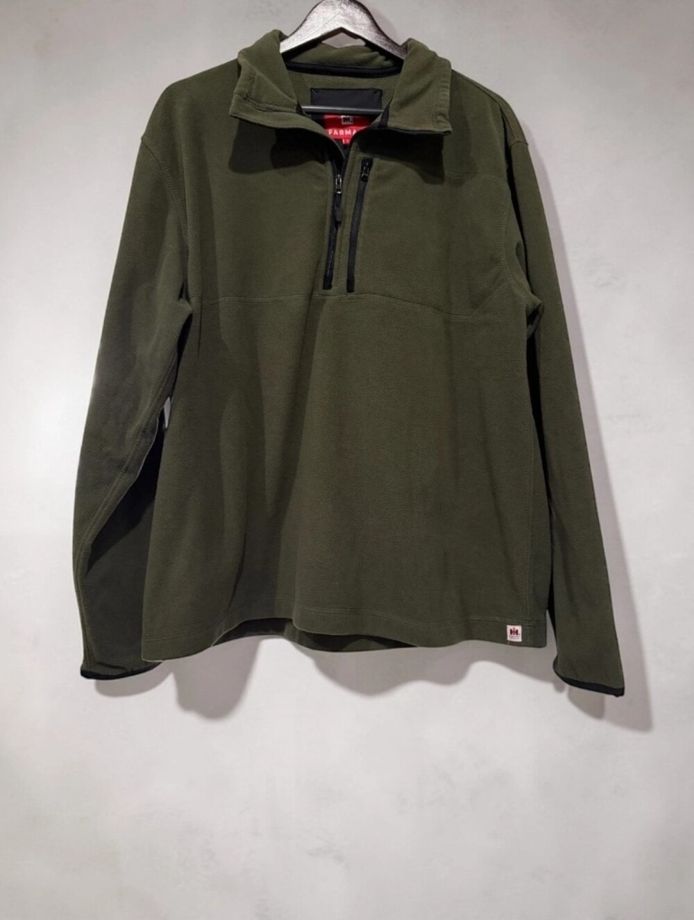 Farmall Men's Olive Green Quarter Zip Fleece Pullover Jacket Size Large